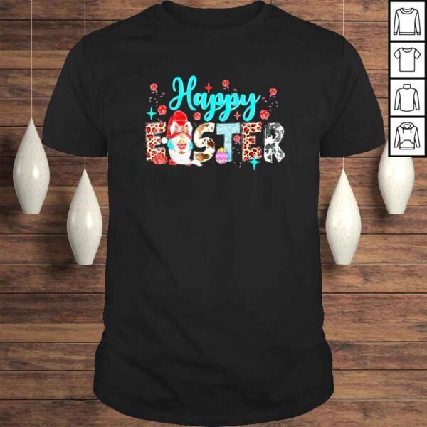 Leopard Cowhide Turquoise Happy Easter Gnomes Shirt