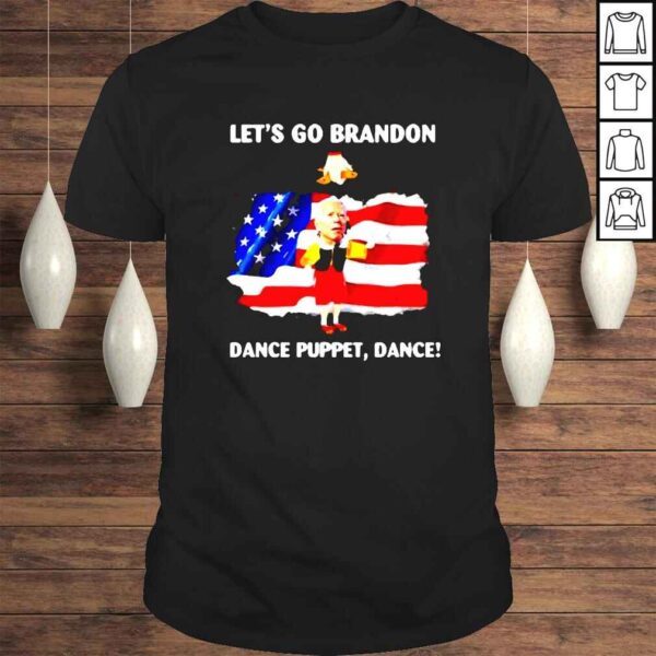 Lets Go Brandon Dance Biden Puppet USA Flag Conservative Tshirt