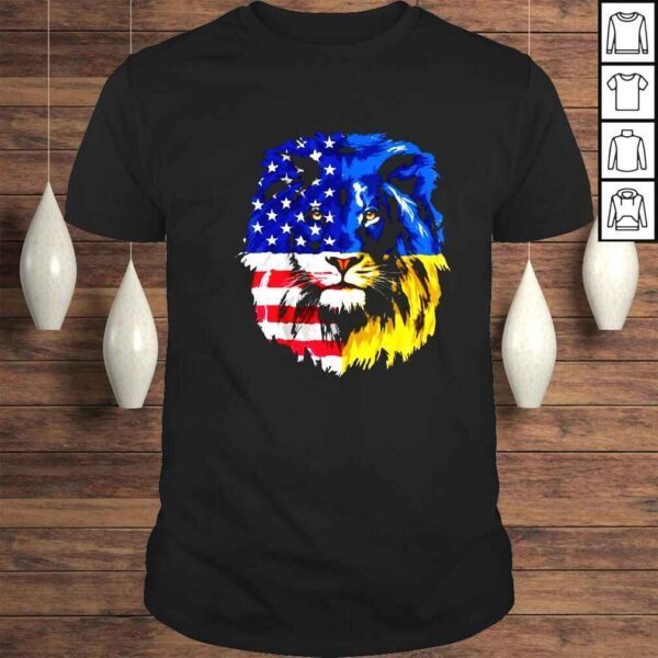 Lions American and Ukraine flag shirt