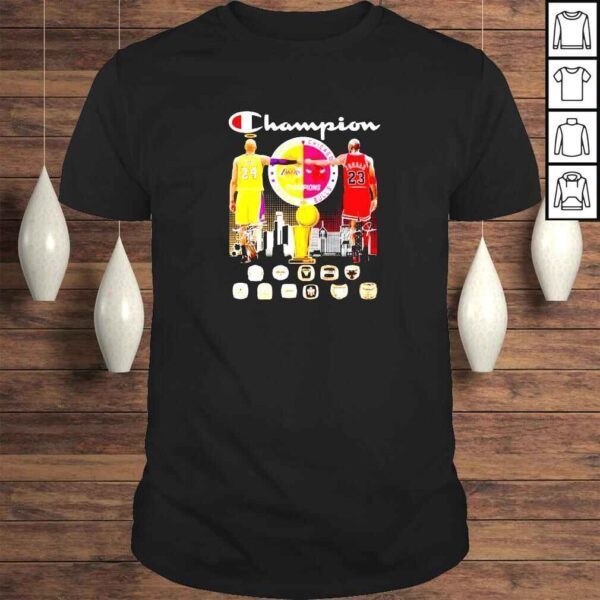 Los Angeles Lakers and Chicago Bulls champions Bryant and Jordan signatures shirt