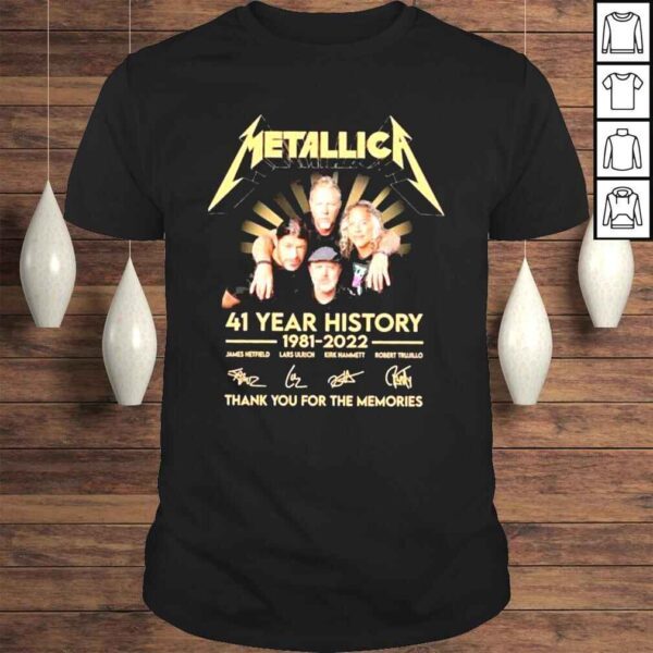 Metallica 41 Years History 19812022 thank You for the memories signatures shirt