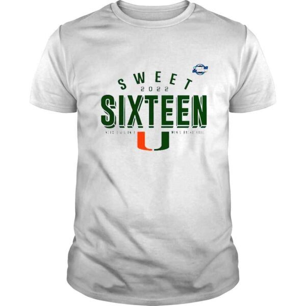 Miami Hurricanes Sweet Sixteen 2022 NCAA Division I Mens basketball shirt