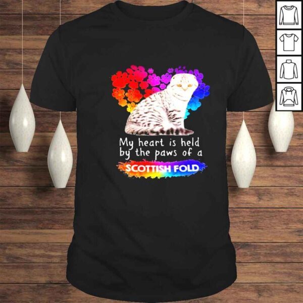 My Heart Is Held By The Paws Of A Scottish Fold Cat T Shirt