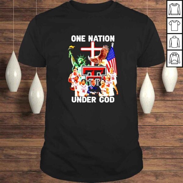 One nation Texas Tech Red Raiders under god signatures Tshirt