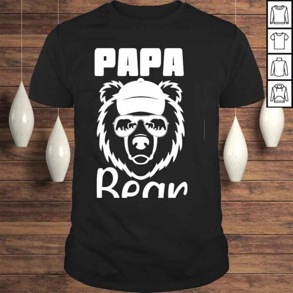 Papa Bear Sunglasses Dad Father Tee Shirt