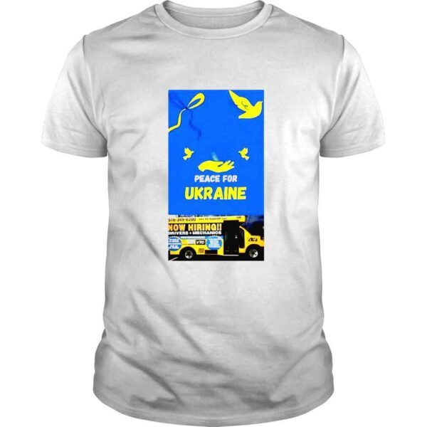 Peace for Ukraine bus photograph shirt