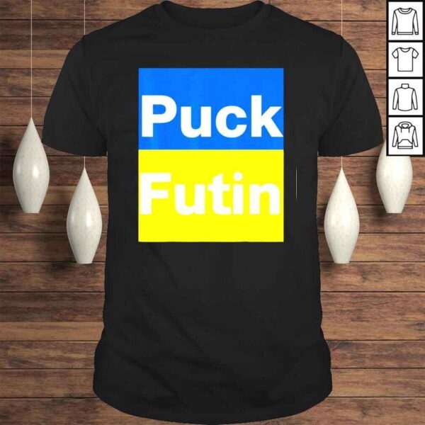 Puck futin ukraine flag i stand with ukraine tee shirt