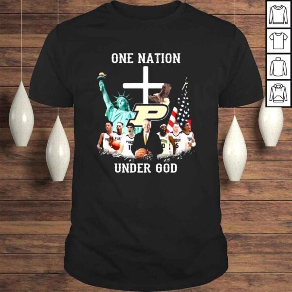 Purdue Boilermakers football one nation under god American flag signatures shirt