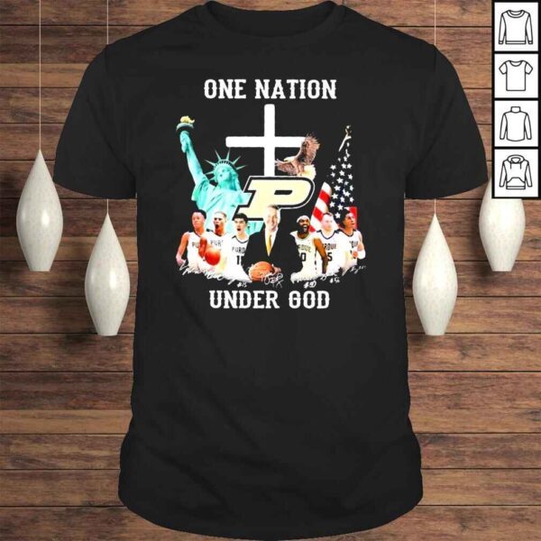 Purdue One nation Under God signatures shirt