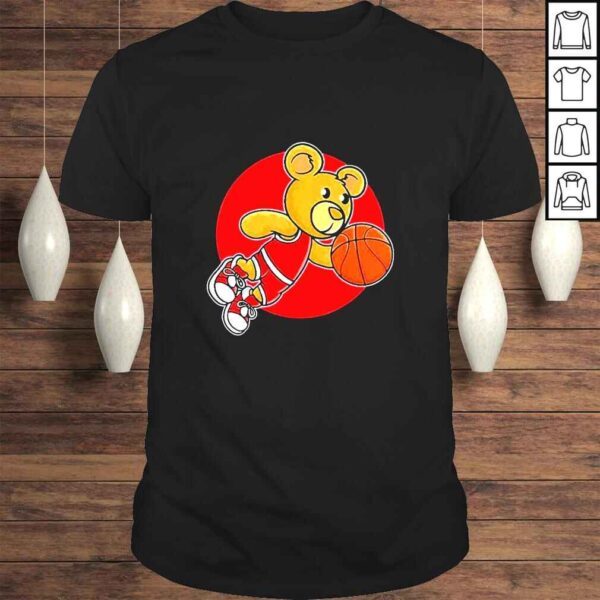 Red Teddy Bear Playing Basketball Sport T]Shirt