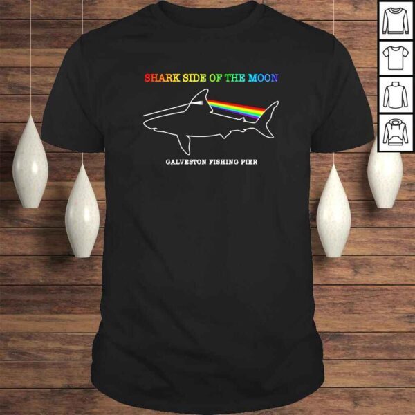 Shark side of the moon galveston fishing pier shirt