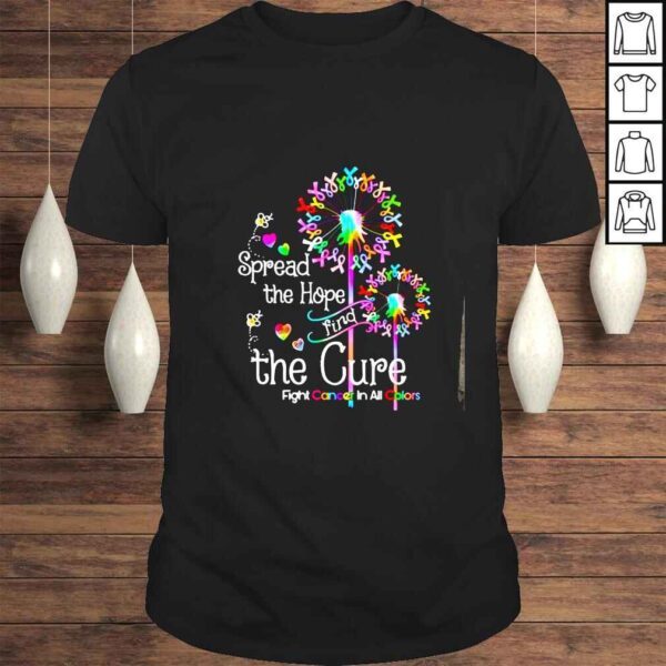 Spread the hope find the cure fight cancer in all colors shirt