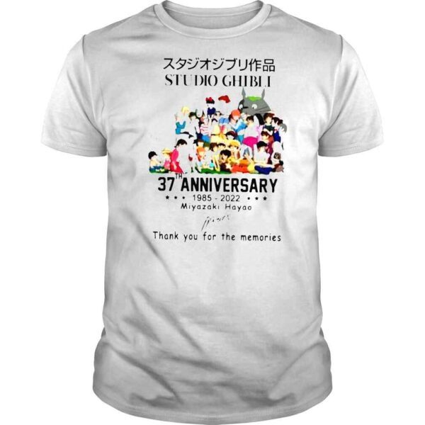 Studio ghibli 37th anniversary 19852022 Miyazaki Hayao thank you for the memories signature shirt