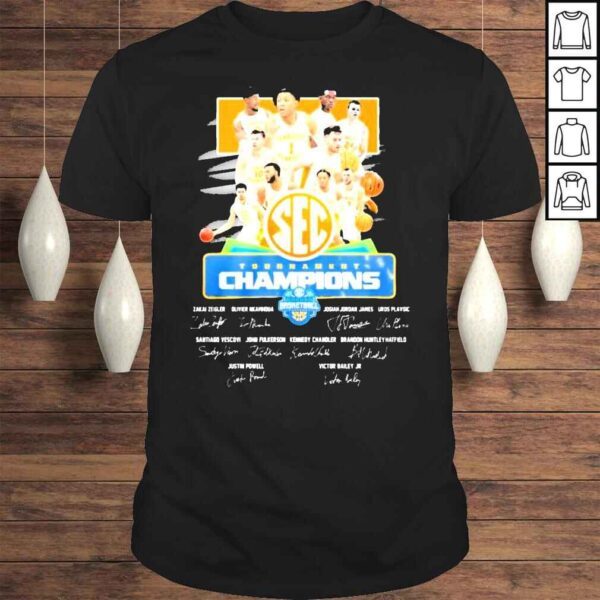 Tennessee Volunteers Tournament Champions Basketball 2022 signatures shirt