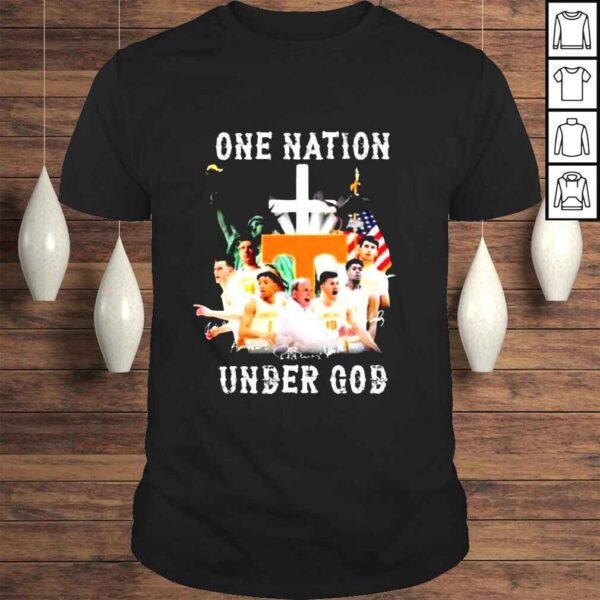 Tennessee volunteers mens basketball one nation under god signatures shirt