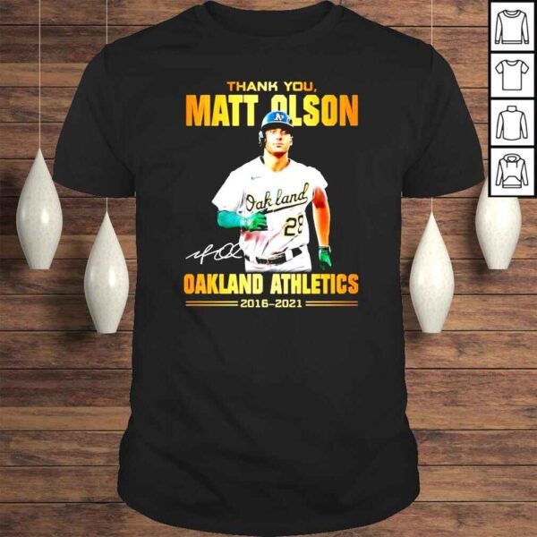 Thank you Matt Olson Oakland Athletics 2016 2021 signature Tshirt