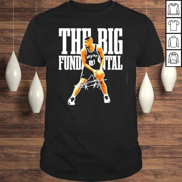 Tim Duncan The Big Fundamental Basketball Legend Signature Tee Shirt