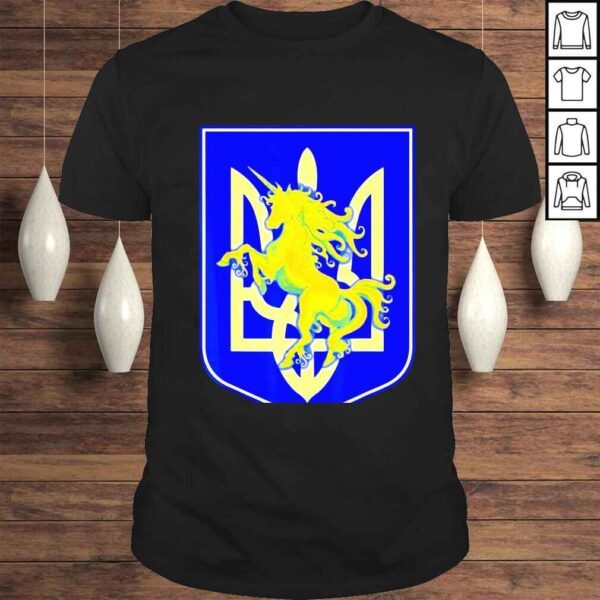 Ukraine Coat of Arms Ukrainicorn Save Support Ukraine Tryzub Tee Shirt