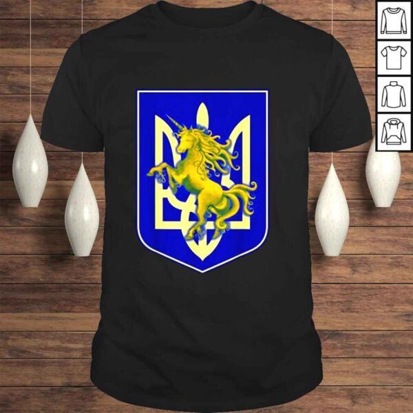 Ukraine coat of arms ukrainicorn save support ukraine tryzub shirt