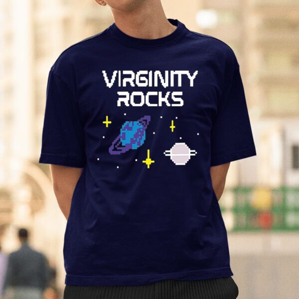 Virginity Rocks Pixel Space Shirt