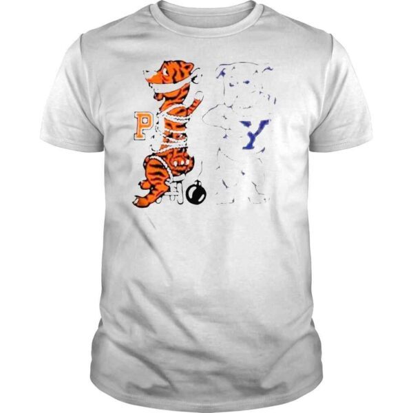 Yale vintage mascot vs rival princeton tiger mascot shirt