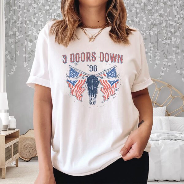 3 Doors Down Women's Cattle Skull Tank Shirt