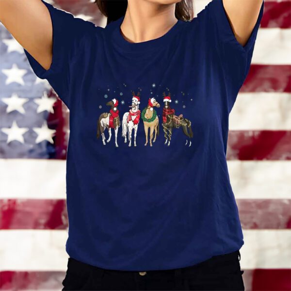 Horse Lover Christmas Horse Cowboy T-Shirts