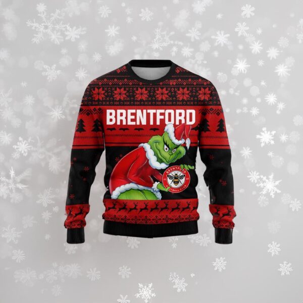 Personalized EPL Brentford Grinch Ugly Sweaters All Over Print For Fan