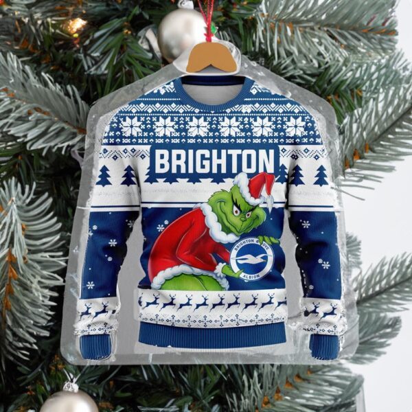 Personalized EPL Brighton Grinch Ugly Sweaters All Over Print For Fan