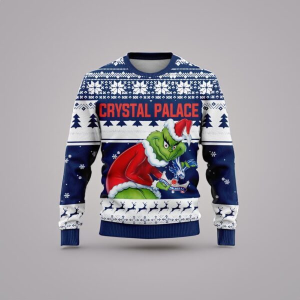 Personalized EPL Crystal Palace Grinch Ugly Sweaters All Over Print For Fan