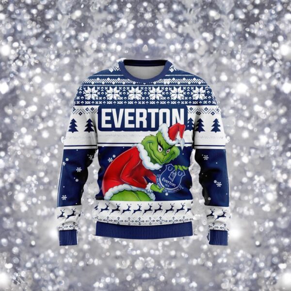 Personalized EPL Everton Grinch Ugly Sweaters All Over Print For Fan