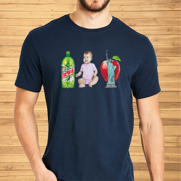 Velvetropic The Lana Mtn Dew Baby Apple Statue Of Liberty Shirt