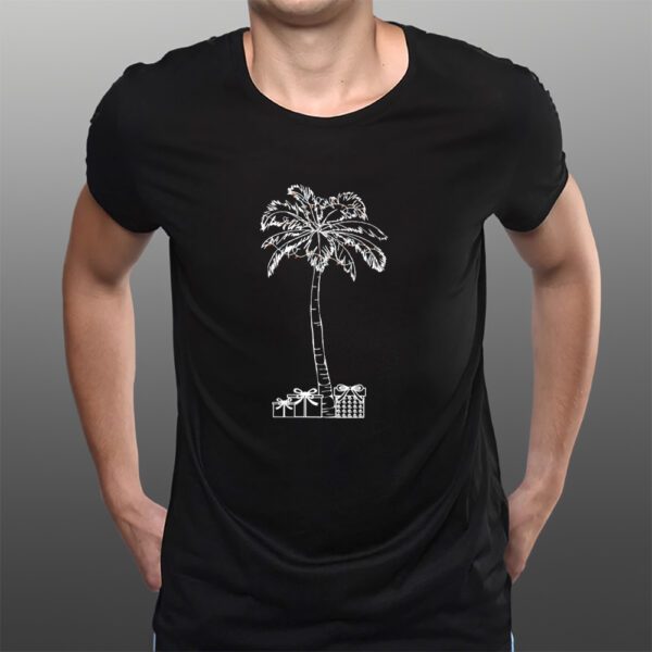 Women’S Casual Christmas Palm Tree And Gift Sweat T-Shirts