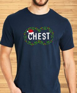 Women’s Chest Nuts Fun Christmas Couples Printed Shirt