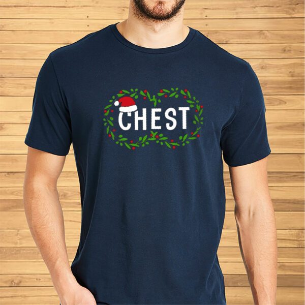 Women’s Chest Nuts Fun Christmas Couples Printed Shirt