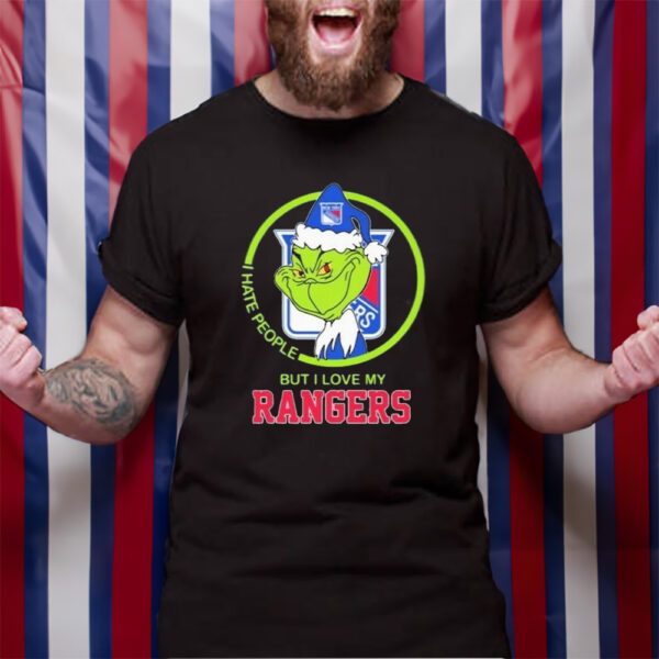 Funny Grinch I hate people but I love my New York Rangers TShirt