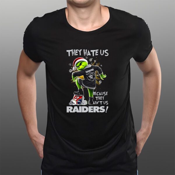 Grinch They Hate Us Because They Aint Us Las Vegas Raiders T-Shirts