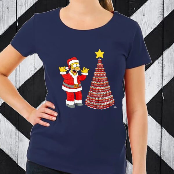 Homer Simpson Tis The Season Duff Beer Christmas Tree TShirt