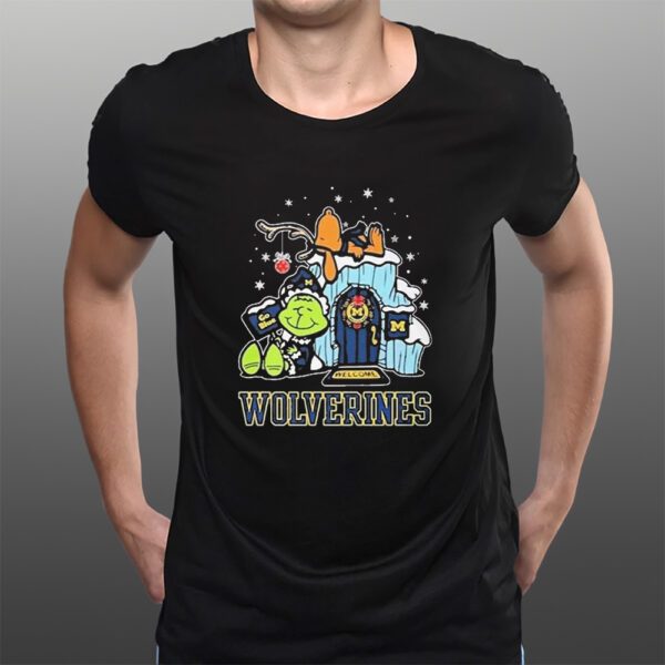 Michigan Wolverines Grinch Nuts Welcome Merry Christmas Sweat T-Shirts