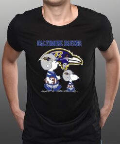 Ravens Snoopy Play Soccer T-Shirts