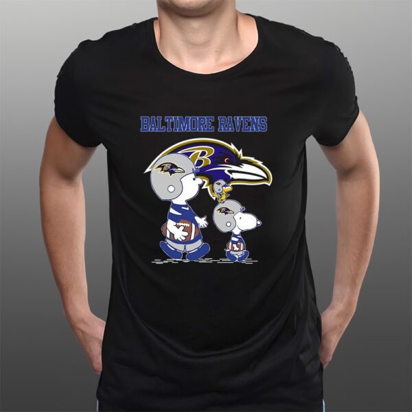 Ravens Snoopy Play Soccer T-Shirts