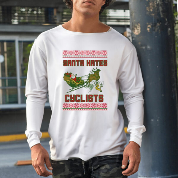 Shirt Santa Hates Cyclist Ugly Christmas-Unisex T-Shirt1