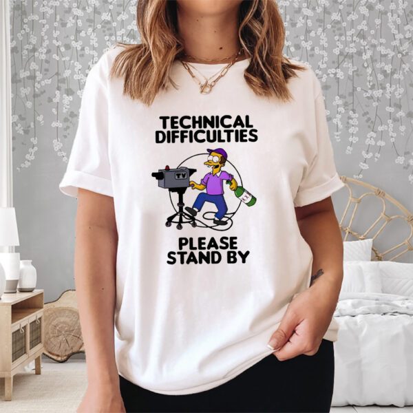 Simpsons Character Technical Difficulties Please Stand By Shirt