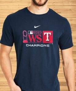 Texas Rangers Nike 2023 World Series Champions Trophy Lock Up Shirt