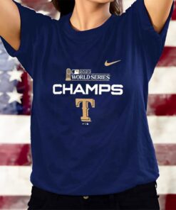 Texas Rangers Nike 2023 World Series Champions Trophy T-Shirts