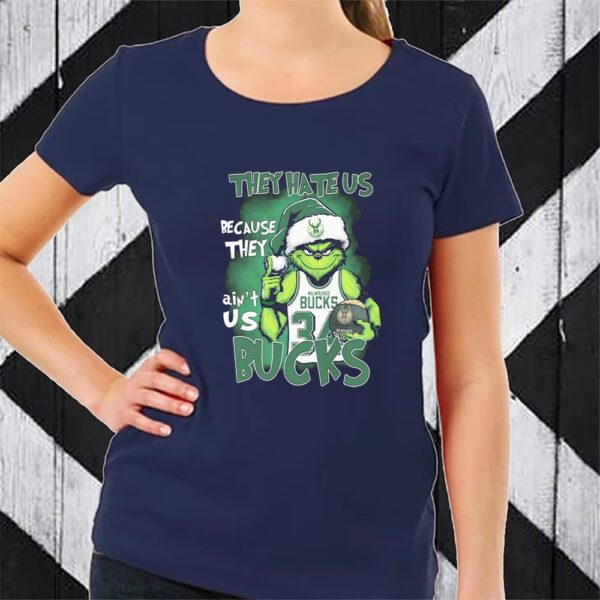 The Grinch They Hate Us Because They Ain’t Us Milwaukee Bucks Christmas TShirt