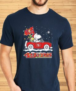 The Peanuts Snoopy And Woodstock Drive Car San Francisco 49ers Christmas Shirt