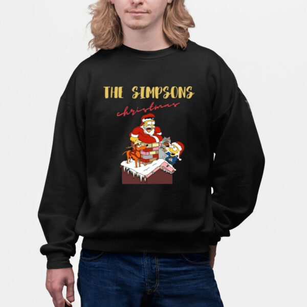 the simpsons Santa chimney Christmas shirts