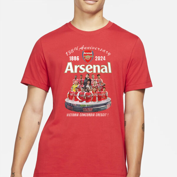 138th Anniversary 1886 – 2024 Arsenal Victoria Concordia Crescit T-Shirt3