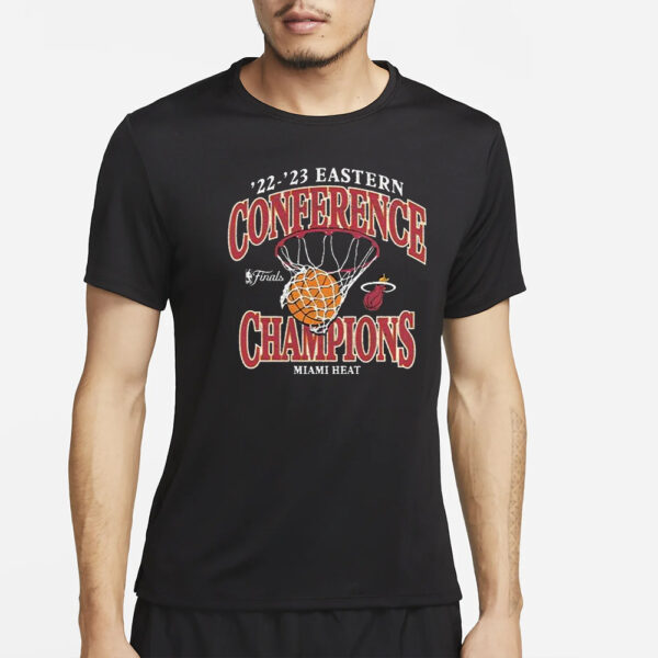 2022 2023 Eastern Conference Champions Miami Heat NBA Retro T-Shirt2